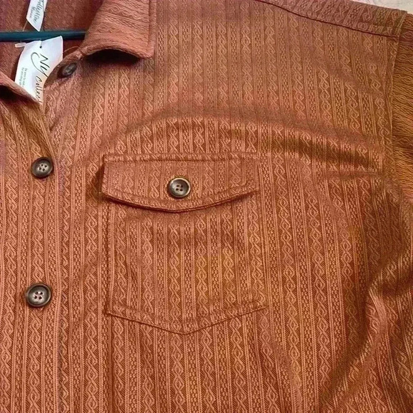 NY collection women’s button-down textured fabric shacket - Picture 1 of 5